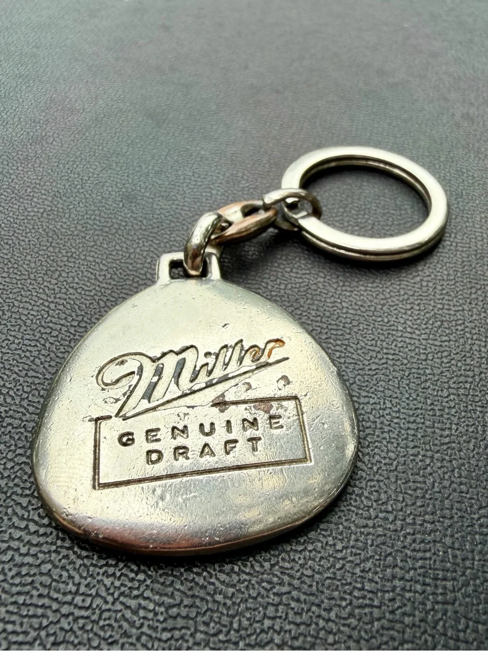 Vintage Miller Genuine Draft Metal Keychain Beer Advertising